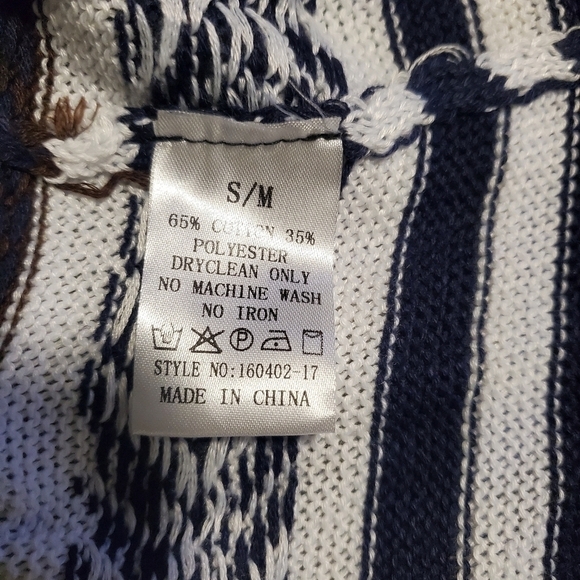 GeeGee Open Front Knit with fringe Cardigan S/M soft - Picture 6 of 6